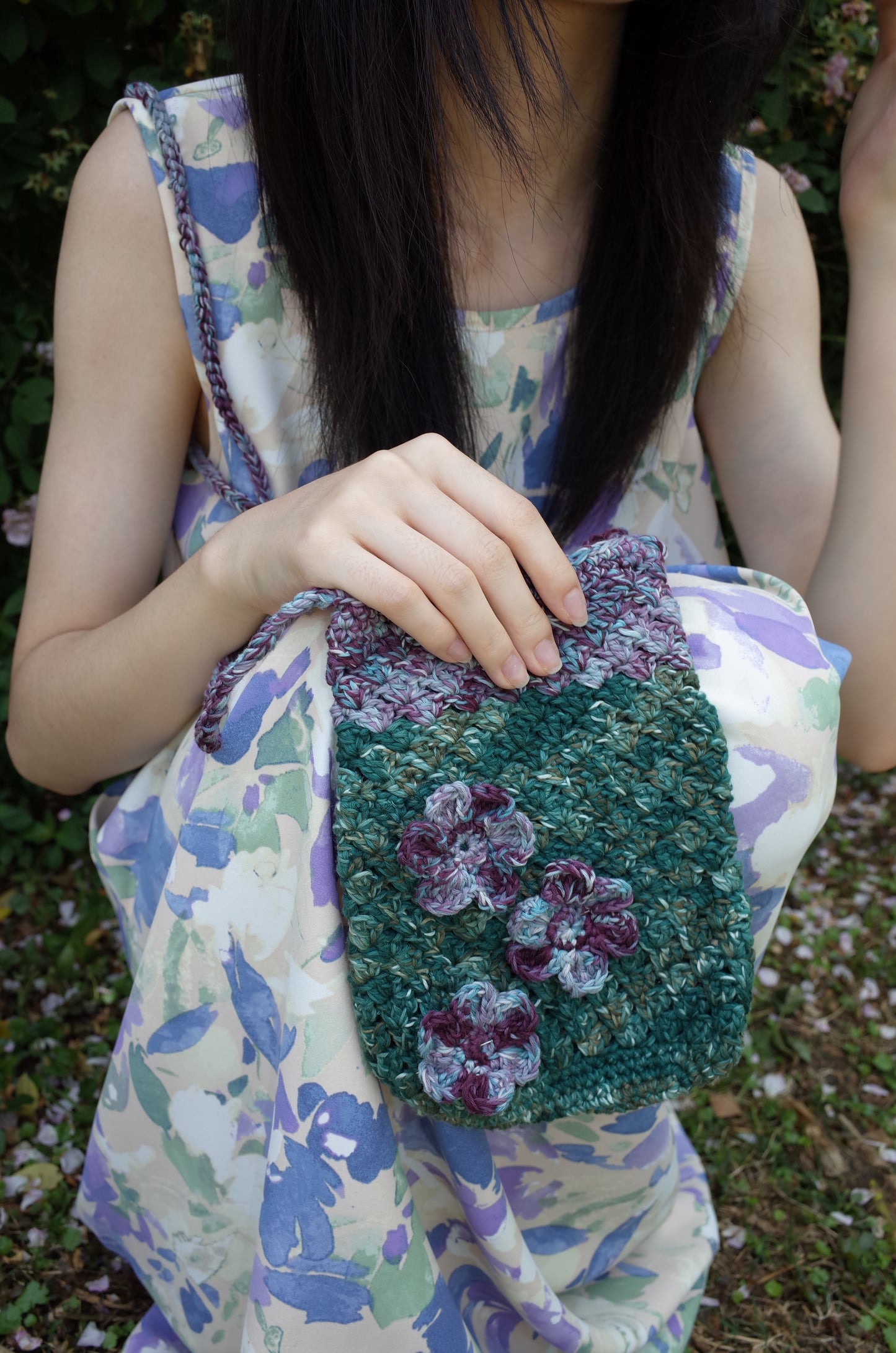 SOFT HAZE POUCH-VIOLET PURPLE | BOTANICAL-DYED HAND-KNITTED