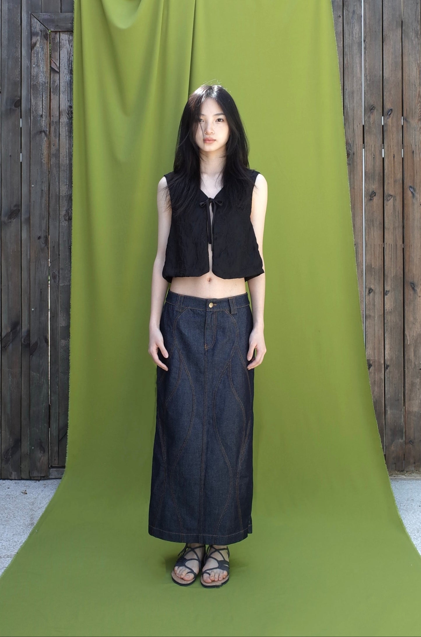 LYRA| REVERSIBLE RAW TENCEL DENIM SKIRT
