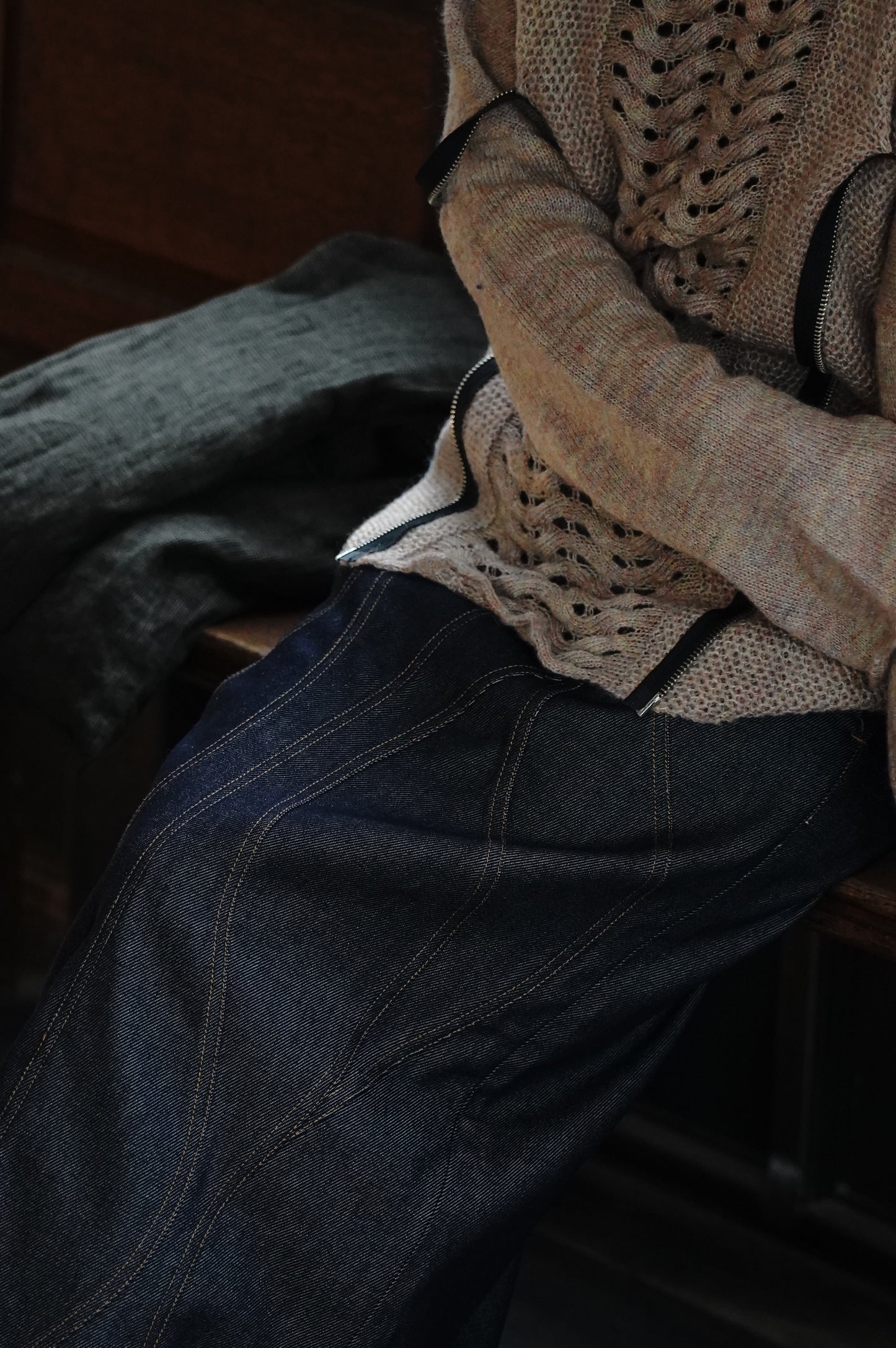 LYRA| REVERSIBLE RAW TENCEL DENIM SKIRT