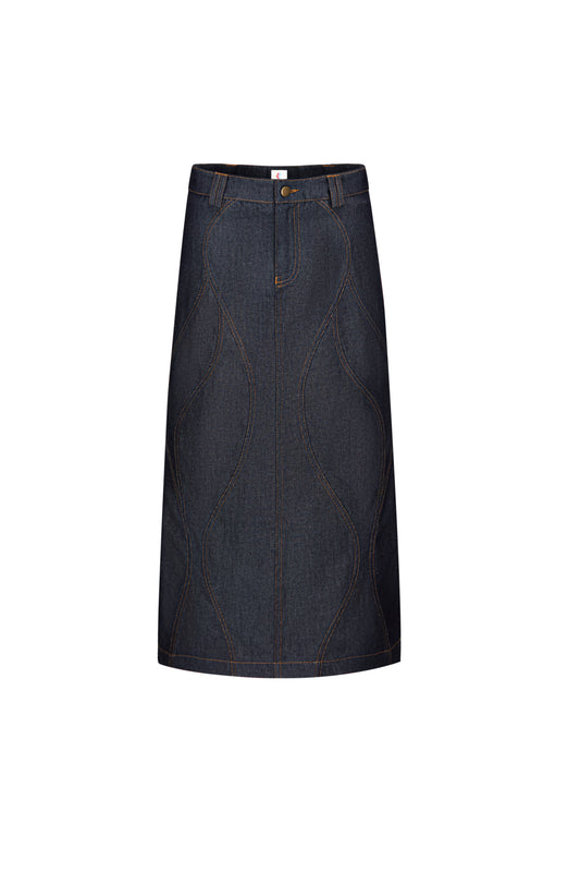 Lyra Reversible Raw Tencel Denim Skirt