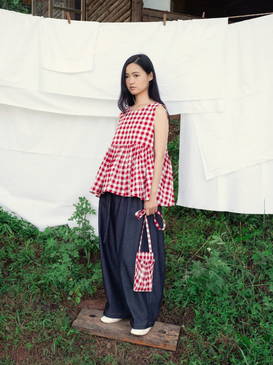 Lila Gather Top - Cotton&Silk