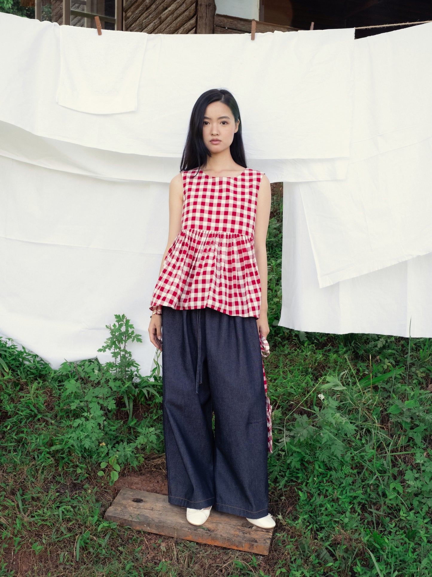 Lila Gather Top - Cotton&Silk