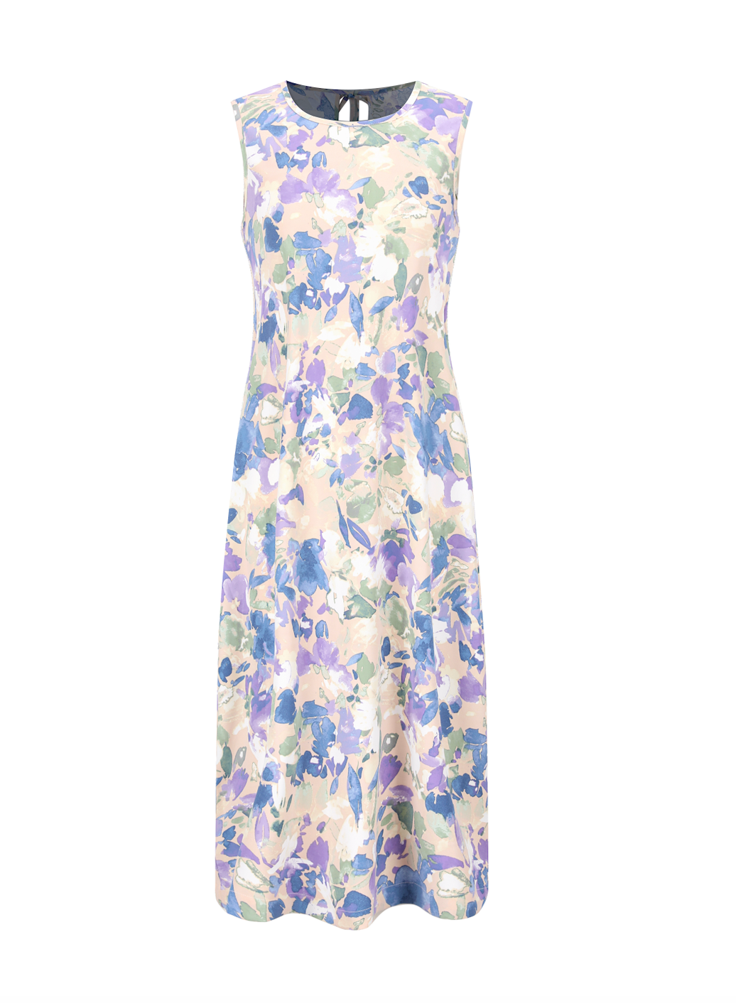 SLEEVELESS OPEN-BACK PAPILLON-PRINT DRESS - recycled polyester