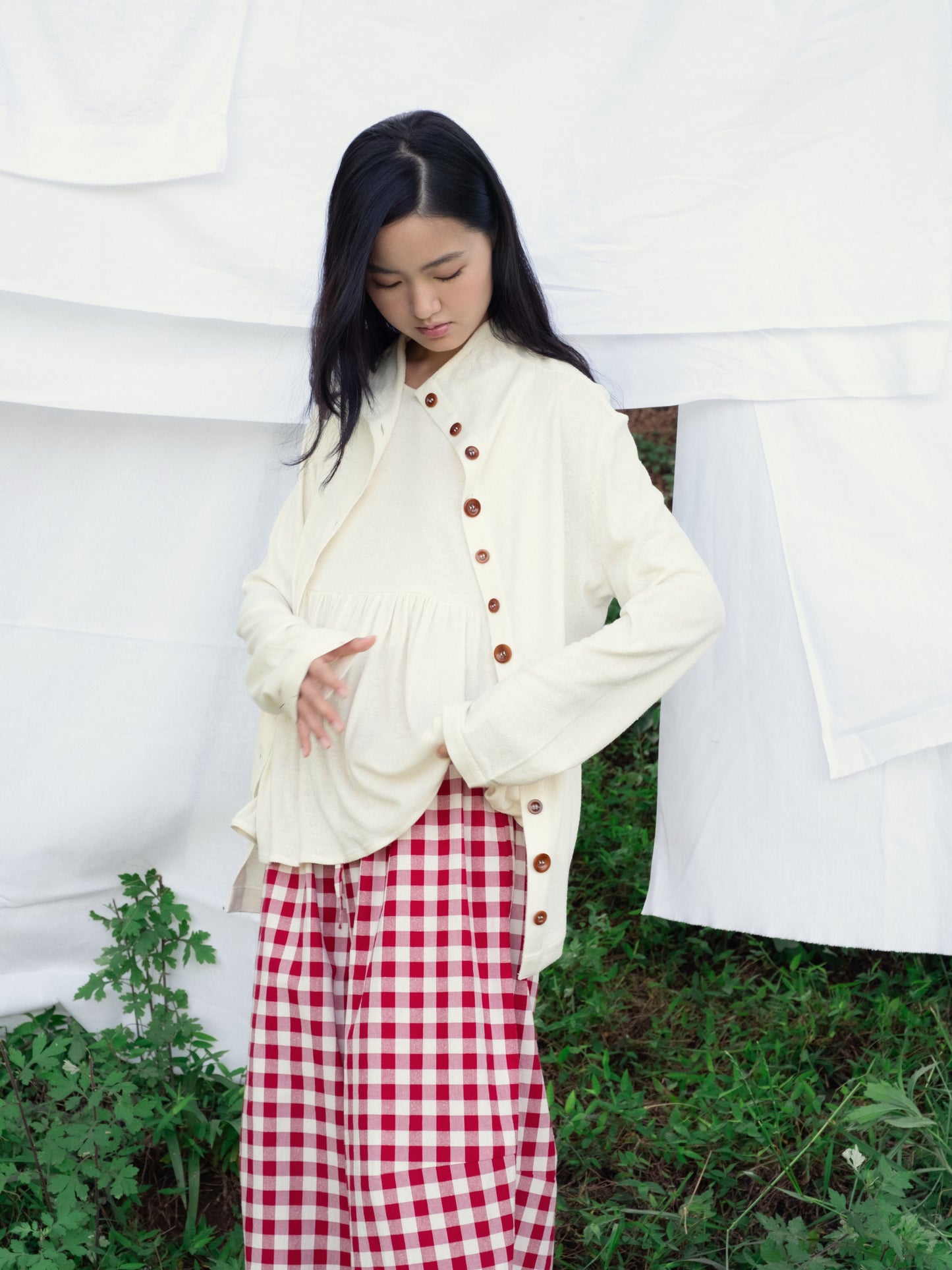 Kernel Cardigan - 100% Silk Noil - Natural White