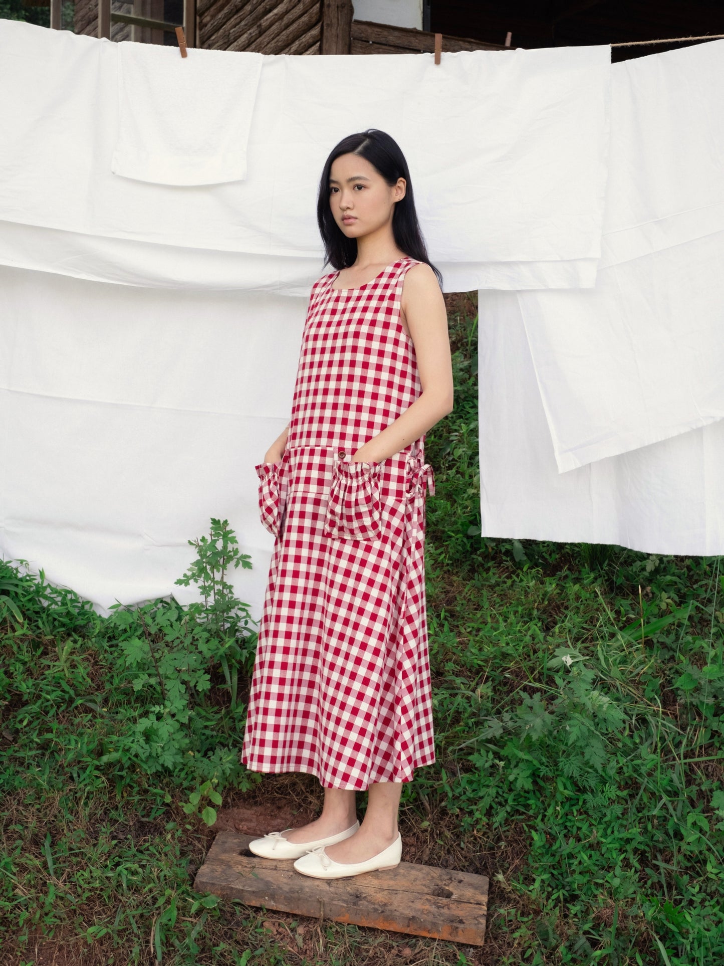 Filedline Gingham Dress - Cotton&Silk