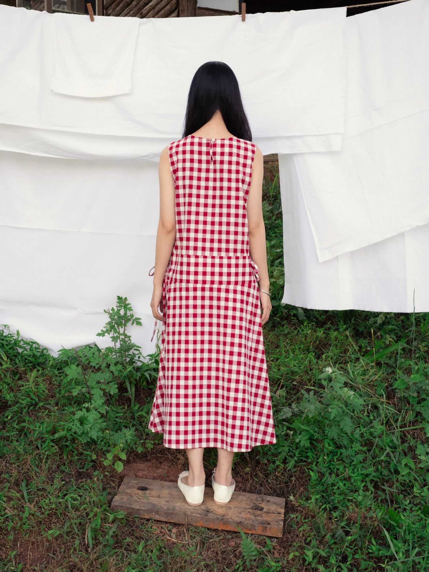 Filedline Gingham Dress - Cotton&Silk