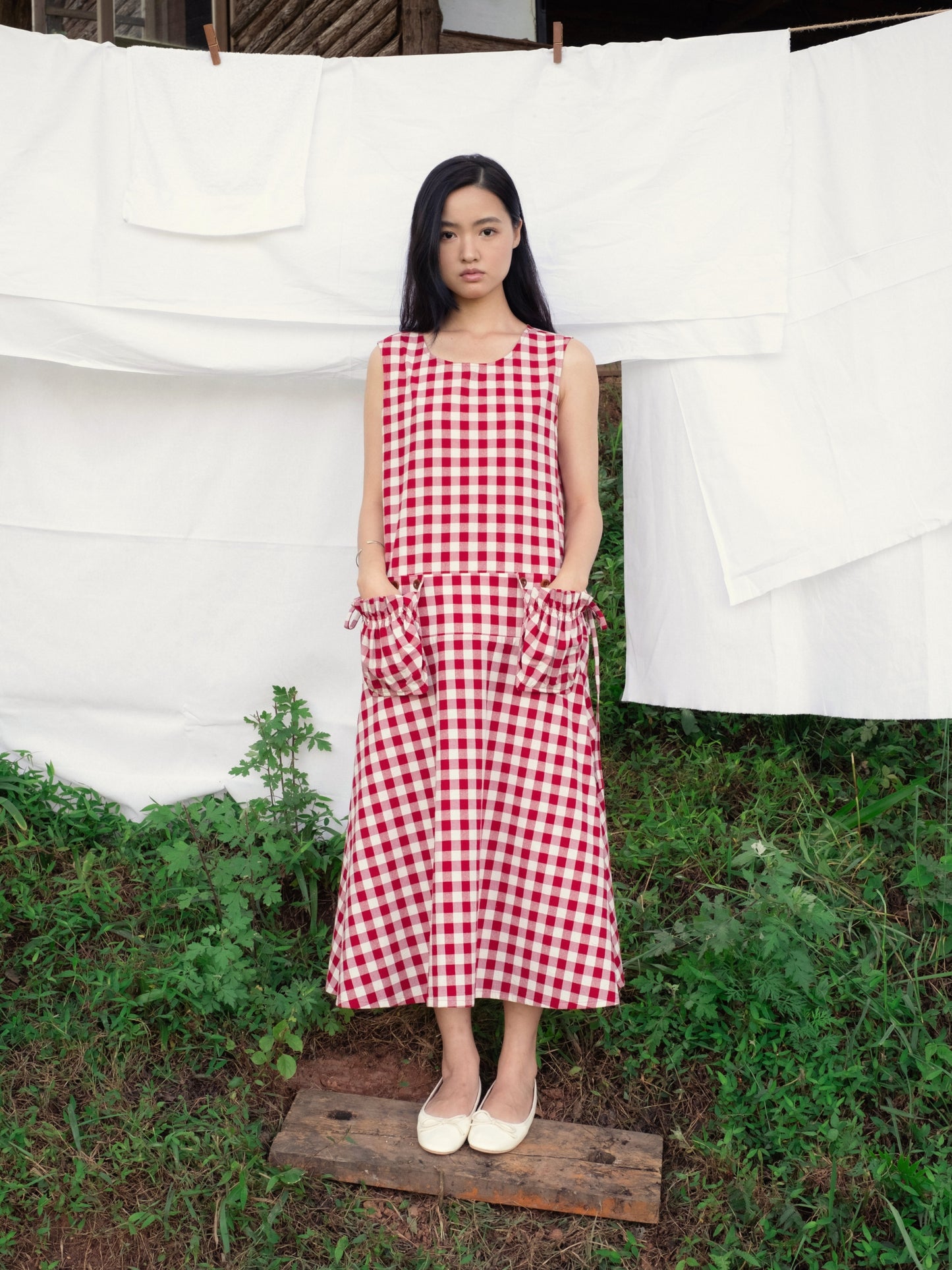 Filedline Gingham Dress - Cotton&Silk