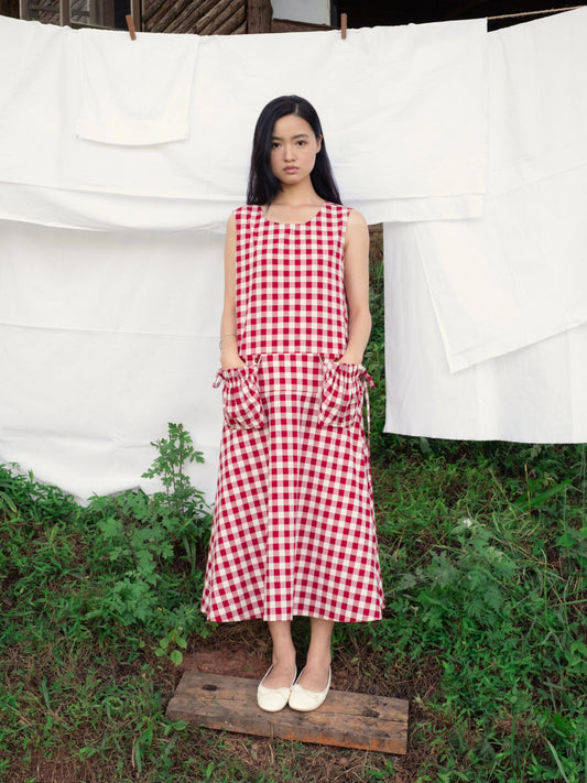 Filedline Gingham Dress - Cotton&Silk