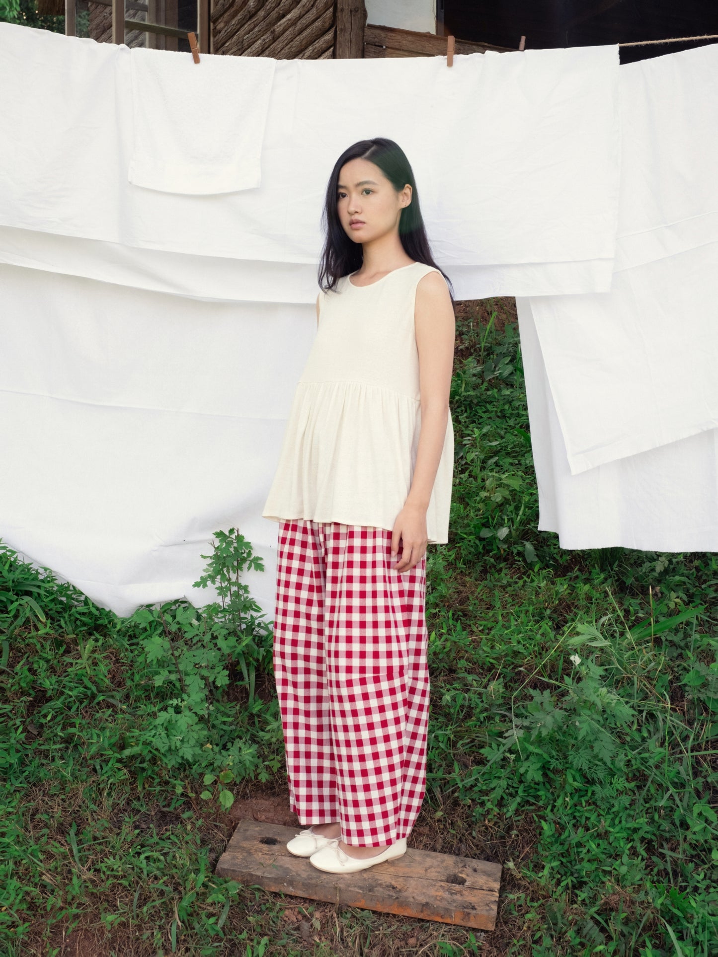 Nora Gather Top - 100%Silk Noil
