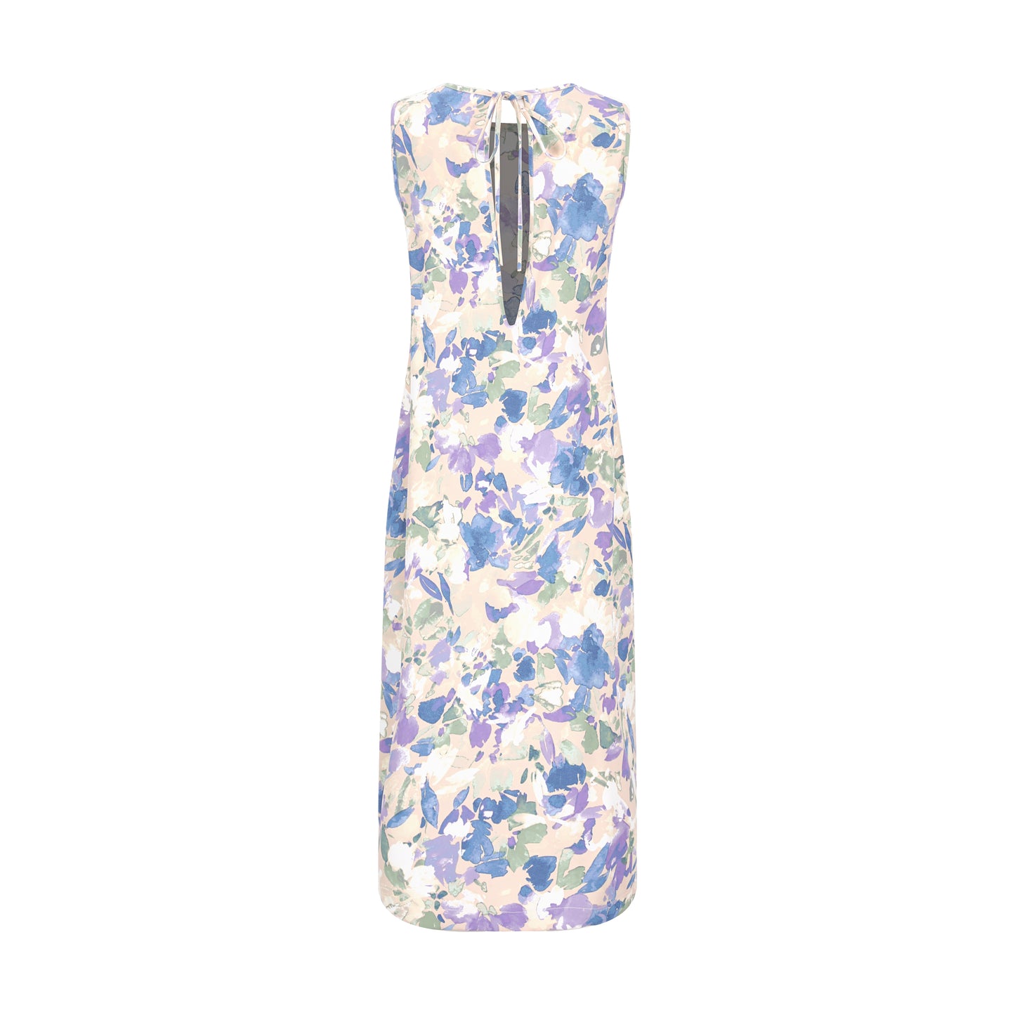 SLEEVELESS OPEN-BACK PAPILLON-PRINT DRESS - recycled polyester