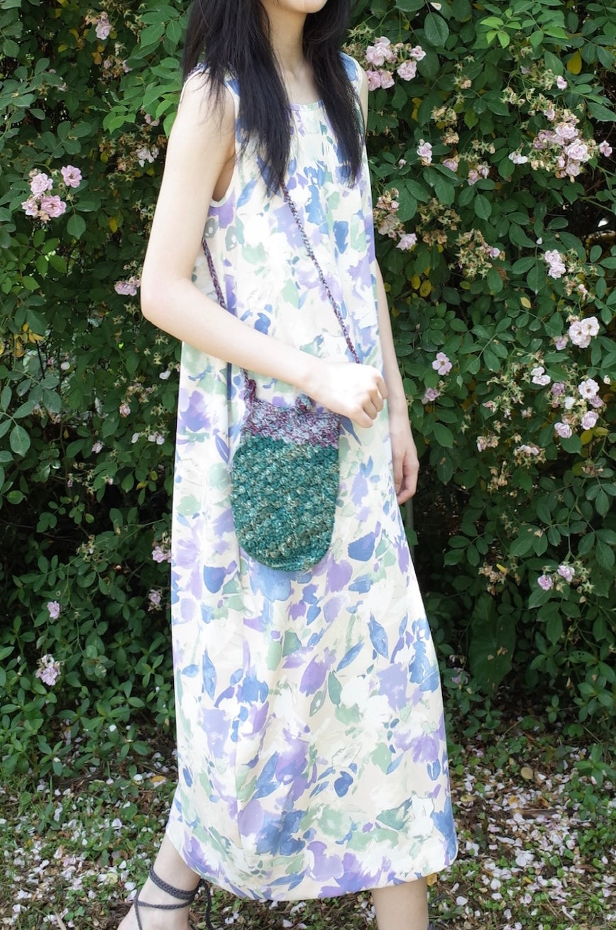 SLEEVELESS OPEN-BACK PAPILLON-PRINT DRESS - recycled polyester