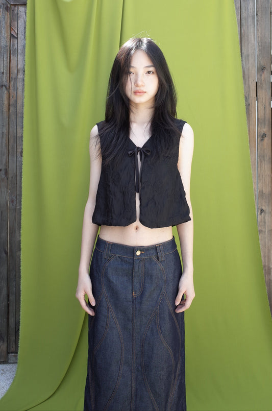 REVERSIBLE LYOCELL EMBROIDERY VEST