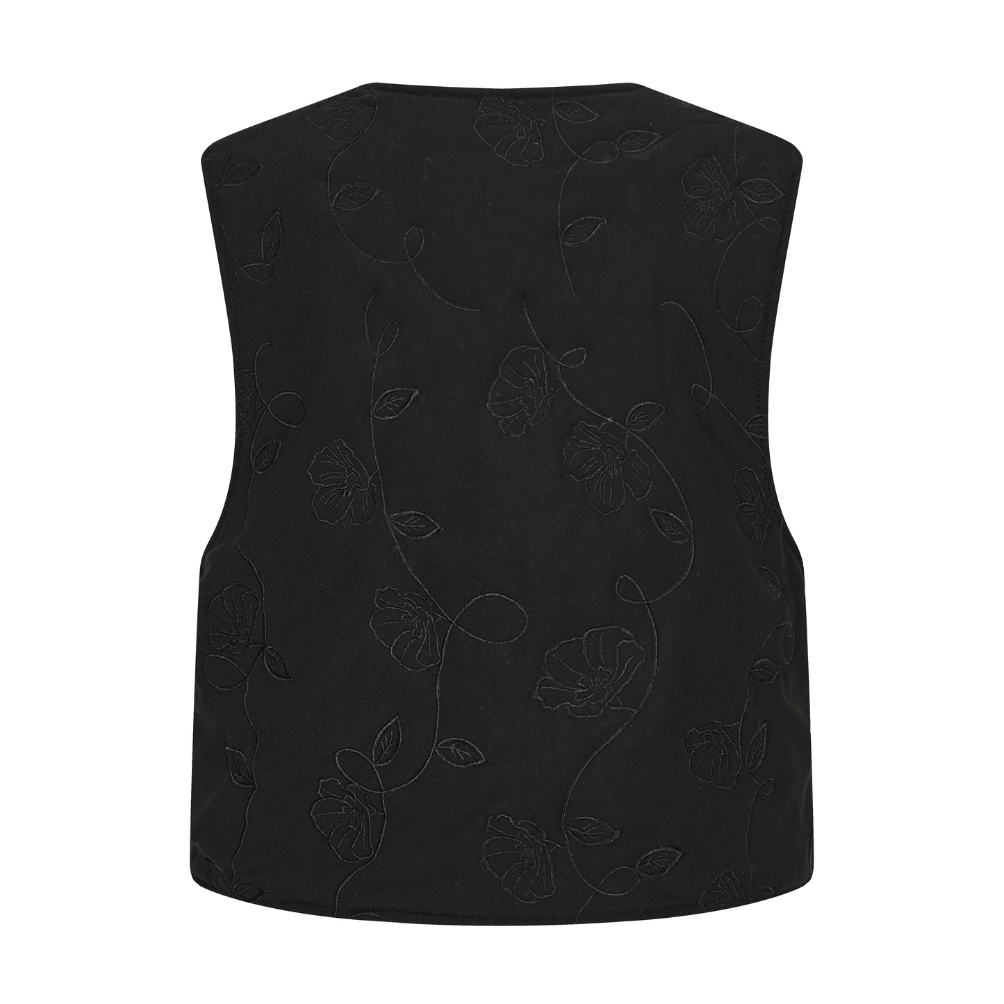 EMBROIDERY-QUILTED VEST - cotton, recycled polyester